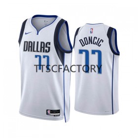 Maillot NBA Dallas Mavericks Luka Doncic 77 Nike 2022-23 Association Edition Blanc Swingman - Homme